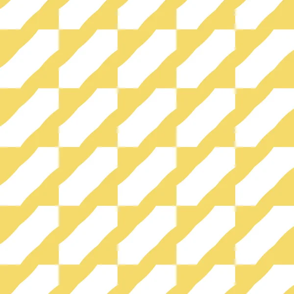 幾何学的形状を持つシームレスなパターンテクスチャベクトルの背景 黄色と白の色で着色 — ストックベクタ