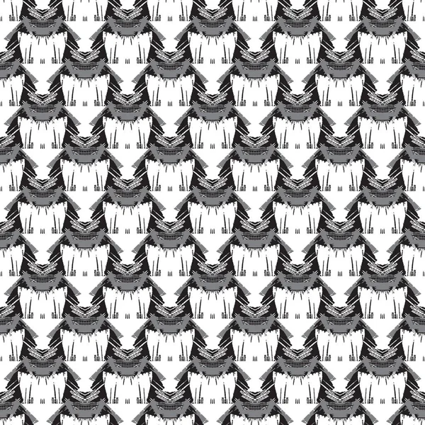Векторный Бесшовный Текстурный Фон Геометрическими Фигурами Окрашенный Черный Серый Белый — стоковый вектор