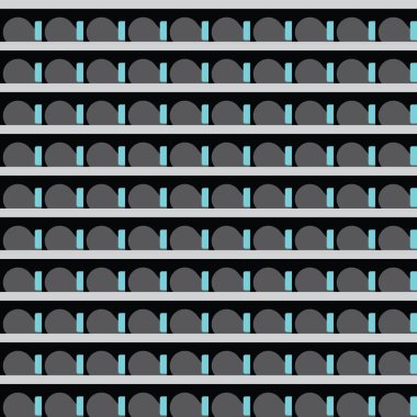 Geometrik şekilli, siyah, gri, mavi ve beyaz renklerde vektörsüz desen arkaplanı.