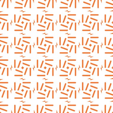 Geometrik şekilli, turuncu ve beyaz renklerle renklendirilmiş vektörsüz desen arkaplanı.