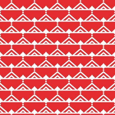 Geometrik şekilli, kırmızı ve beyaz renklerde renklendirilmiş vektörsüz desen arkaplanı.