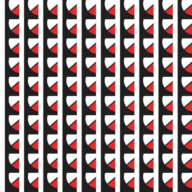 Geometrik şekilli, siyah, kırmızı ve beyaz renklerde vektörsüz desen arkaplanı.