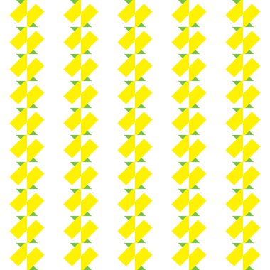 Geometrik şekilli, sarı, yeşil ve beyaz renklerde vektörsüz desen arkaplanı.