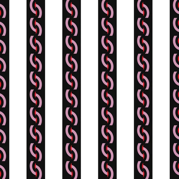 Siyah Kırmızı Pembe Beyaz Renklerle Renklendirilmiş Geometrik Şekilli Vektörsüz Desen — Stok Vektör