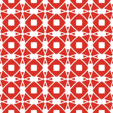 Geometrik şekilli, kırmızı ve beyaz renklerde renklendirilmiş vektörsüz desen arkaplanı.