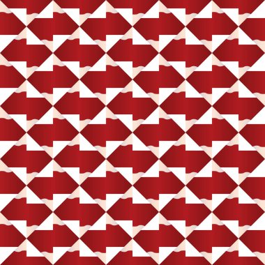 Geometrik şekilli vektörsüz desen arkaplanı, kırmızı ve beyaz renkli gradyan.