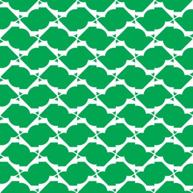 Geometrik şekilli, yeşil ve beyaz renklerle renklendirilmiş vektörsüz desen arkaplanı.