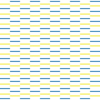 Geometrik şekilli, beyaz, sarı ve mavi renklerle renklendirilmiş vektörsüz desen arkaplanı.