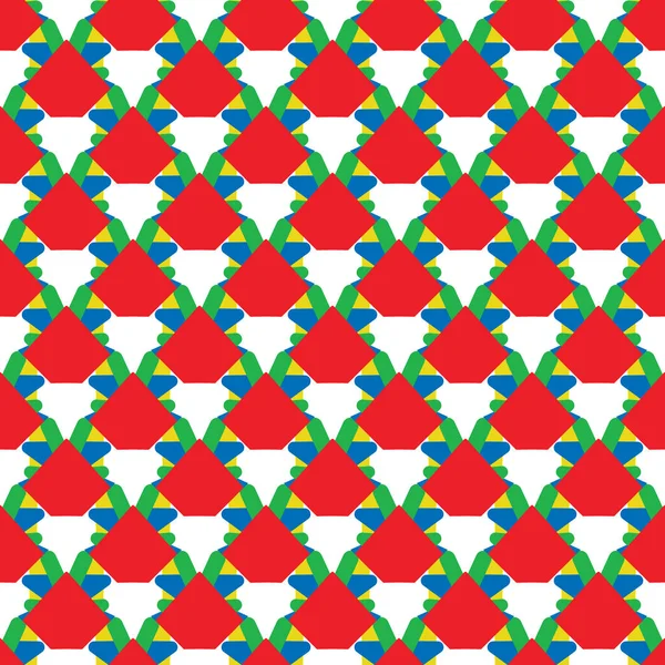 Vektor Zökkenőmentes Minta Textúra Háttér Geometriai Formák Piros Zöld Sárga — Stock Vector