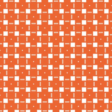 Geometrik şekilli, turuncu ve beyaz renklerle renklendirilmiş vektörsüz desen arkaplanı.