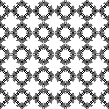 Geometrik şekilli, siyah, gri ve beyaz renkli vektörsüz desen arkaplanı.