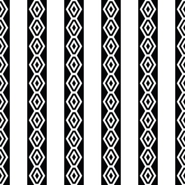 Geometrik şekilli, siyah ve beyaz renklerle renklendirilmiş vektörsüz desen arkaplanı.