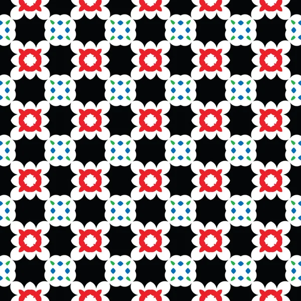 Vector Seamless Pattern Texture Background Geometric Shapes Colored Black White — Stock Vector