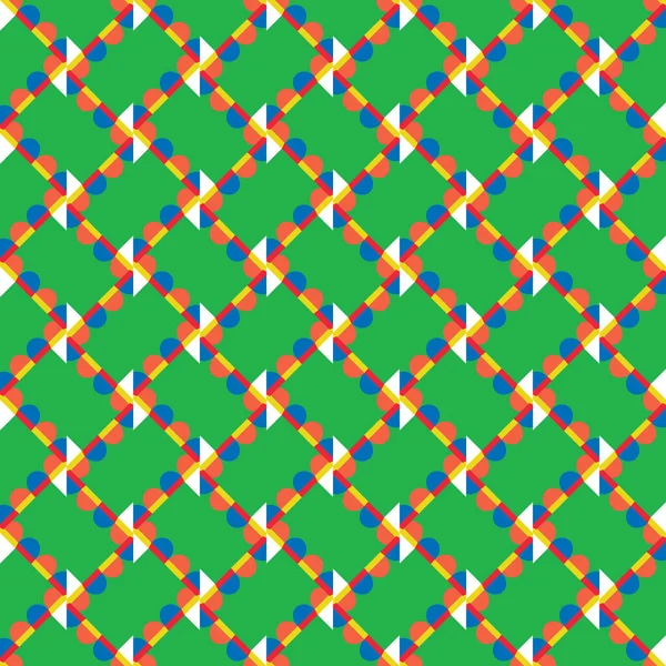 Yeşil Mavi Turuncu Kırmızı Sarı Beyaz Renklerle Renklendirilmiş Geometrik Şekilli — Stok Vektör