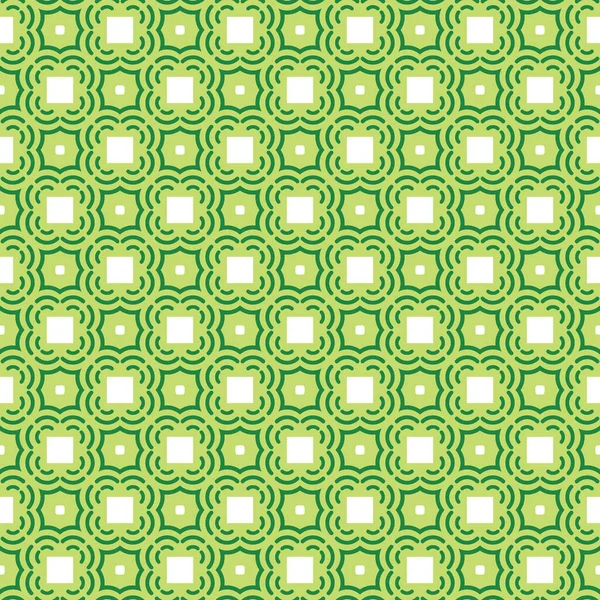 Geometrik Şekilli Yeşil Beyaz Renklerle Renklendirilmiş Vektörsüz Desen Arkaplanı — Stok Vektör