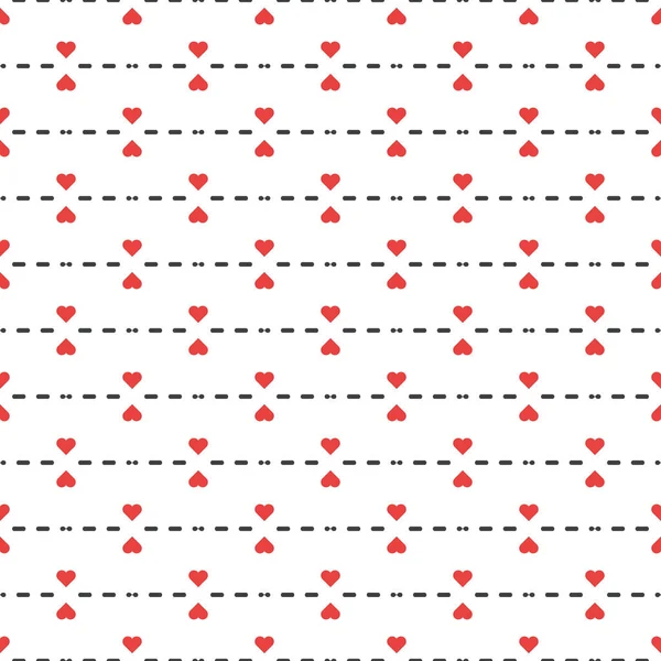 幾何学的形状を持つベクトルシームレスパターンテクスチャの背景 赤で着色 黒と白の色 — ストックベクタ