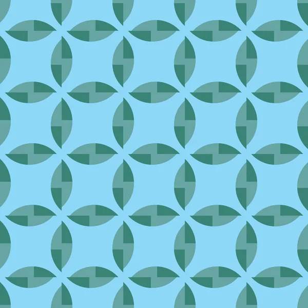 幾何学的形状を持つベクトルシームレスパターンテクスチャの背景 青と緑の色で着色 — ストックベクタ