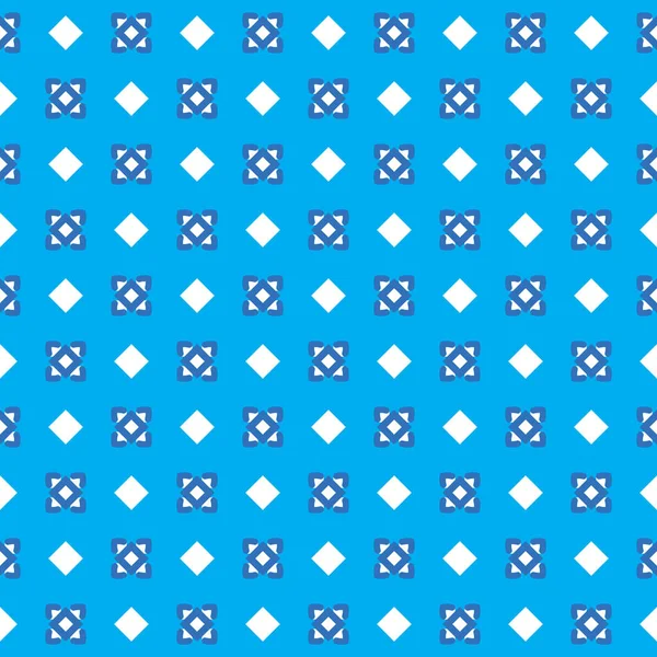 Geometrik Şekilli Mavi Beyaz Renklerle Renklendirilmiş Vektörsüz Desen Arkaplanı — Stok Vektör