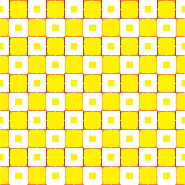 Geometrik Şekilli Sarı Kırmızı Beyaz Renklerde Vektörsüz Desen Arkaplanı — Stok Vektör