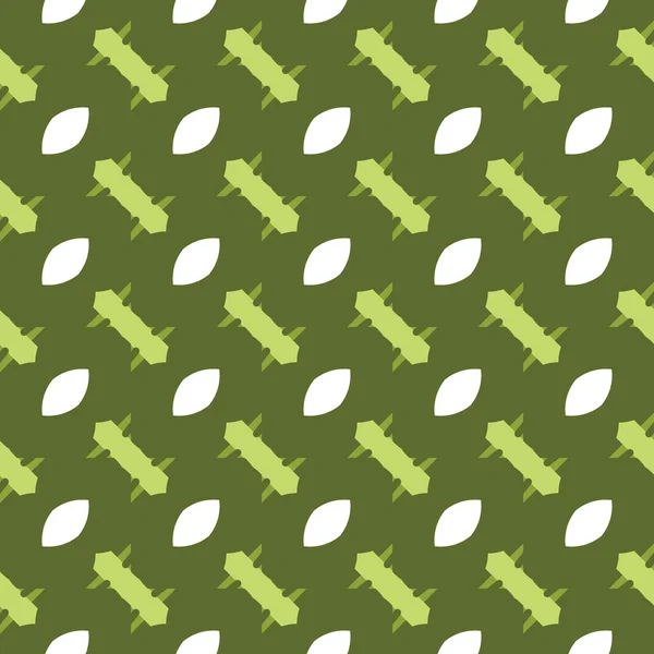Векторний Безшовний Фон Текстури Візерунка Геометричними Формами Кольоровий Зеленому Білому — стоковий вектор