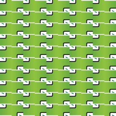 Geometrik şekilli vektörsüz desen arkaplanı, yeşil, siyah ve beyaz renklerde gradyan.