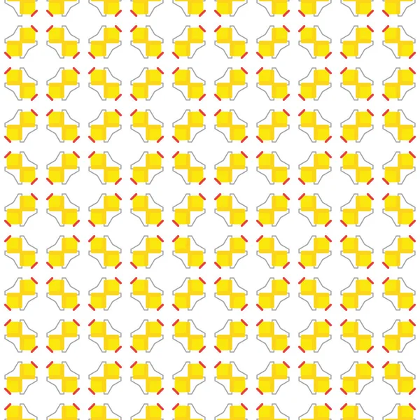 幾何学的形状を持つベクトルシームレスなパターンテクスチャの背景 黄色で着色 グレーと白の色 — ストックベクタ
