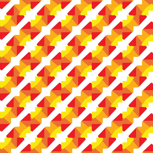 幾何学的形状 オレンジ 白の色を持つベクトルシームレスパターンテクスチャの背景 — ストックベクタ