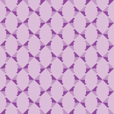 Geometrik şekilli, mor ve mor renklerde renklendirilmiş vektörsüz desen arkaplanı.