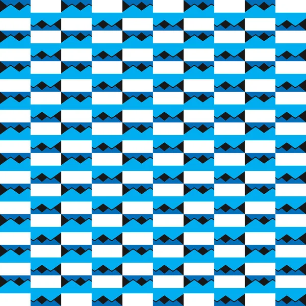 Geometrik Şekilli Mavi Siyah Beyaz Renklerle Renklendirilmiş Vektörsüz Desen Arkaplanı — Stok Vektör