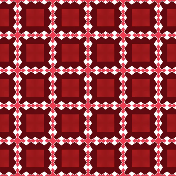 幾何学的形状を持つベクトルシームレスパターンテクスチャ背景 赤と白の色で着色 — ストックベクタ