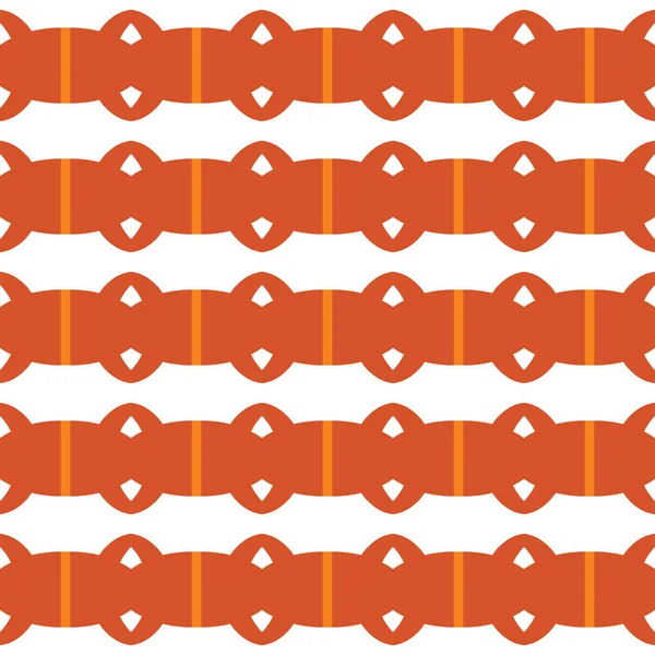 幾何学的形状を持つベクトルシームレスパターンテクスチャの背景 オレンジと白の色で着色 — ストックベクタ
