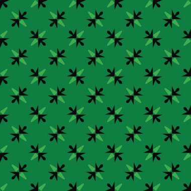 Geometrik şekilli, yeşil ve siyah renkli vektörsüz desen arkaplanı.