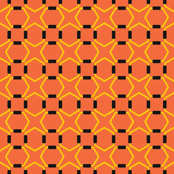 Vector Seamless Pattern Texture Background Geometric Shapes Colored Orange Yellow — Stock Vector