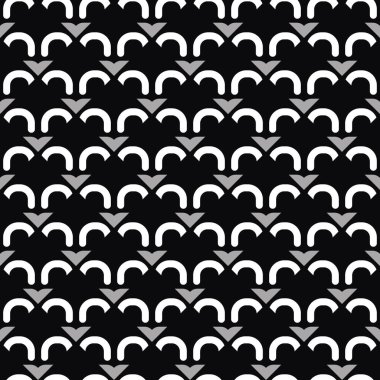 Geometrik şekilli, siyah, gri ve beyaz renkli vektörsüz desen arkaplanı.