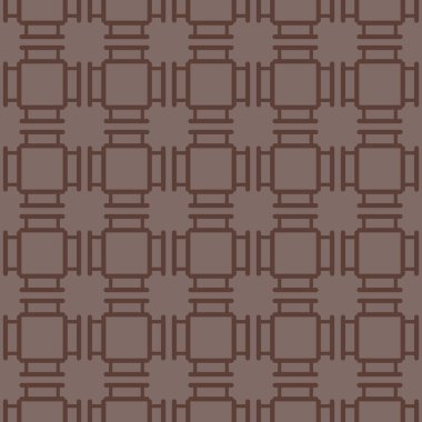 Geometrik şekilli, kahverengi renklere boyanmış vektörsüz desen arkaplanı.