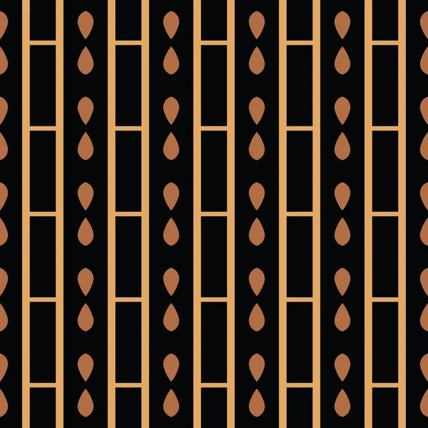 幾何学的形状を持つベクトルシームレスパターンテクスチャの背景 黒で着色 オレンジと茶色の色 — ストックベクタ