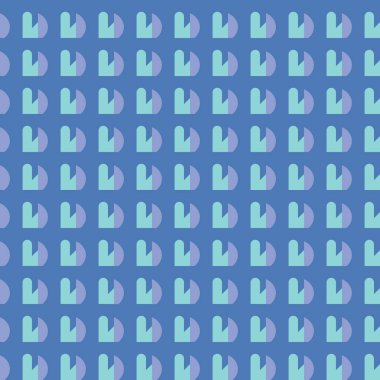 Geometrik şekilli, mavi renklere boyanmış vektörsüz desen arkaplanı.