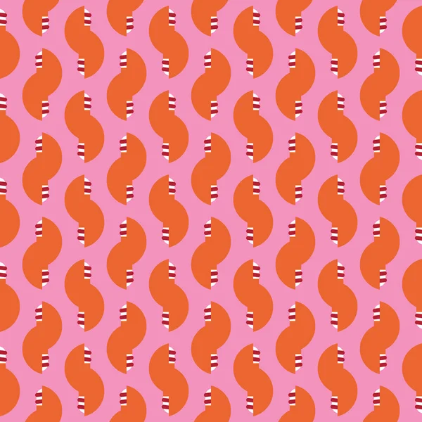 Векторный Бесшовный Текстурный Фон Геометрическими Фигурами Окрашенный Оранжевый Розовый Красный — стоковый вектор