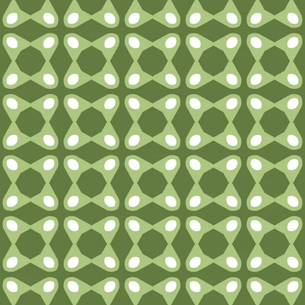 幾何学的形状を持つベクトルシームレスパターンテクスチャの背景 緑と白の色で着色 — ストックベクタ
