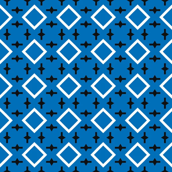 Векторный Бесшовный Текстурный Фон Геометрическими Фигурами Окрашенный Синий Черный Белый — стоковый вектор