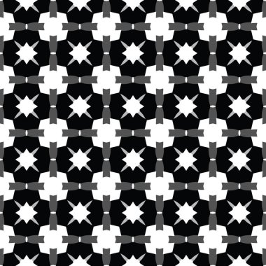 Siyah, gri ve beyaz renkli geometrik şekilli vektörsüz desen arkaplanı.