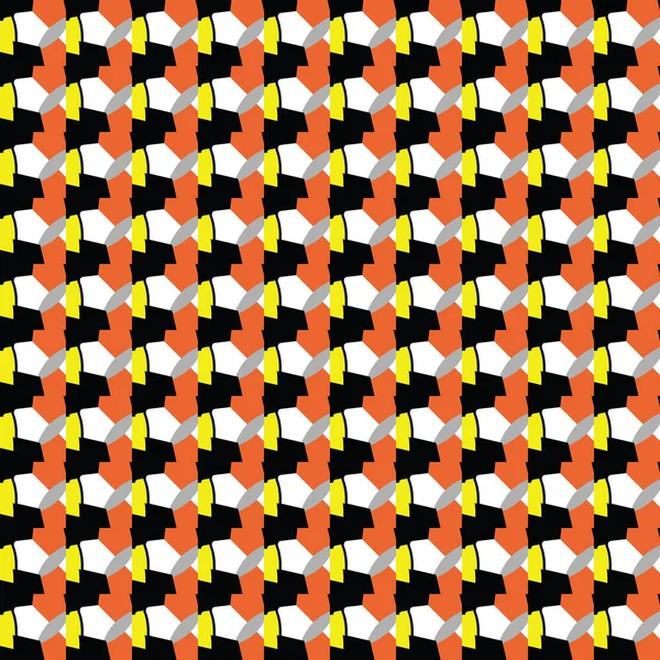 Geometrik Şekilli Turuncu Sarı Siyah Gri Beyaz Renklerde Vektör Desensiz — Stok Vektör