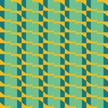 Geometrik şekilli, yeşil ve sarı renkli vektörsüz desen arkaplanı.