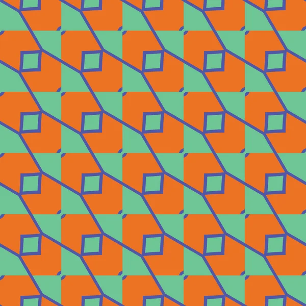 Vektor Nahtlosen Muster Textur Hintergrund Mit Geometrischen Formen Orange Blau — Stockvektor