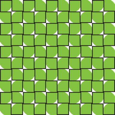 Geometrik şekilli, yeşil, beyaz ve siyah renkli vektörsüz desen arkaplanı.