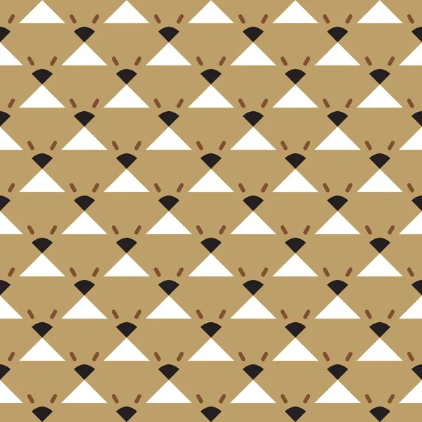 幾何学的形状を持つベクトルシームレスパターンテクスチャの背景 茶色で着色 黒と白の色 — ストックベクタ