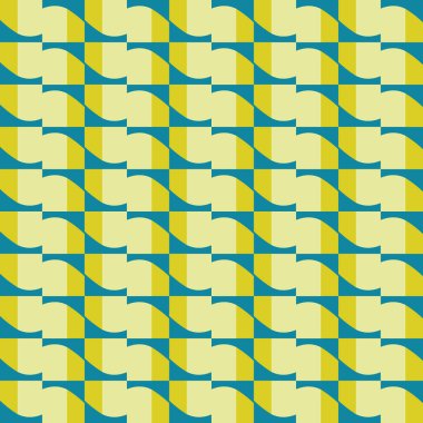 Geometrik şekilli, sarı ve mavi renkli vektörsüz desen arkaplanı.