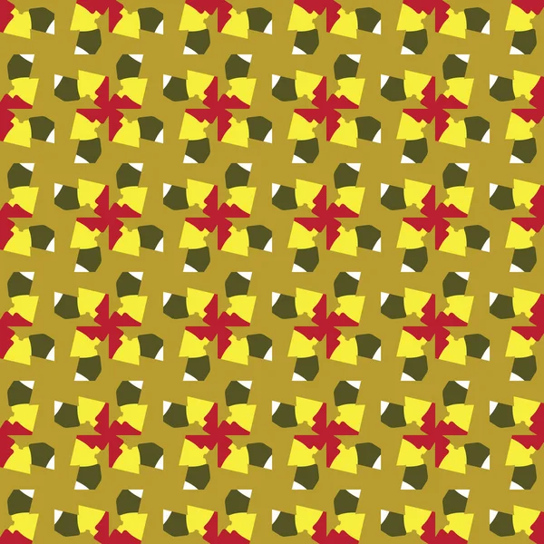 Векторный Бесшовный Текстурный Фон Геометрическими Фигурами Окрашенный Желтый Зеленый Белый — стоковый вектор