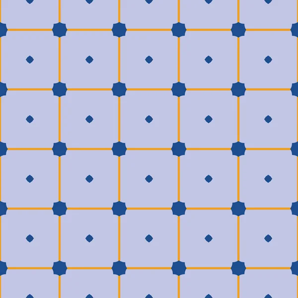 幾何学的形状を持つベクトルシームレスなパターンテクスチャの背景 青とオレンジの色で着色 — ストックベクタ
