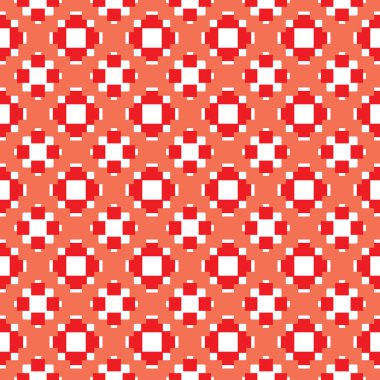 Geometrik şekilli, kırmızı, turuncu ve beyaz renklerde vektörsüz desen arkaplanı.